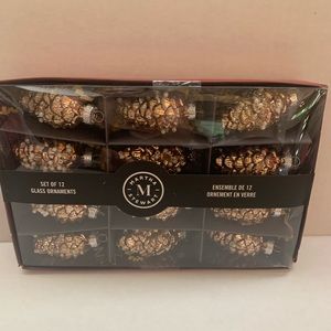 Martha Stewart Christmas Ornaments Pinecone Ornaments with Glitter and Beads